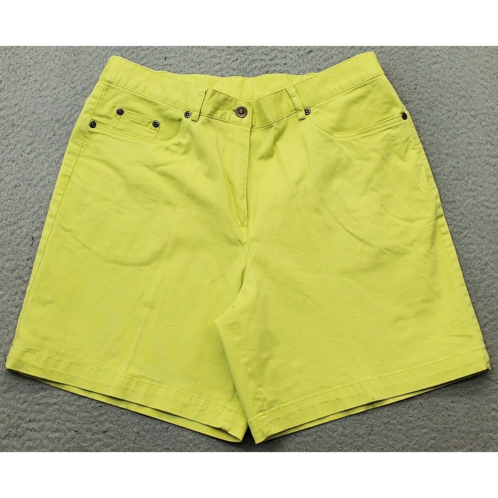 Ruby Rd. Shorts Womens 10 Green Denim Stretch 5-Pocket Casual Summer Essential